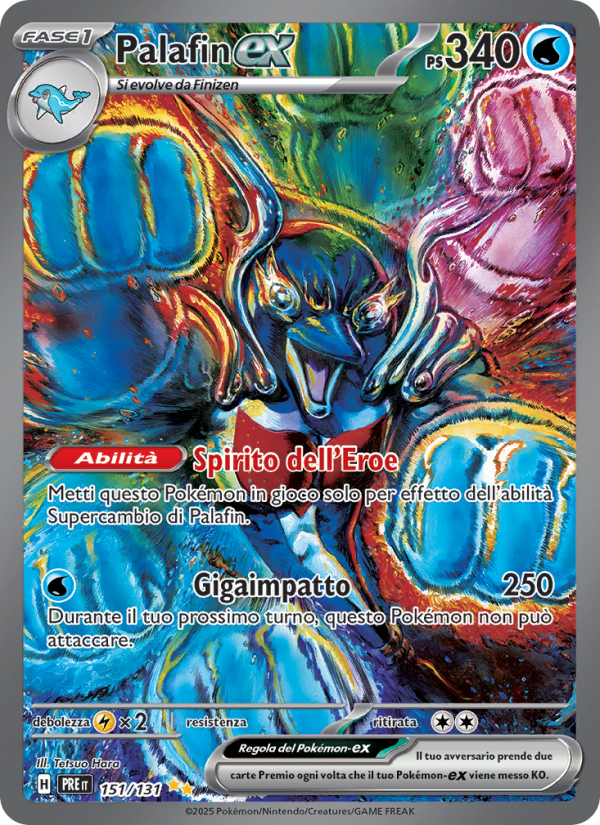 Palafin-ex 151/180 — Evoluzioni Prismatiche (Italian Pokémon TCG card)
