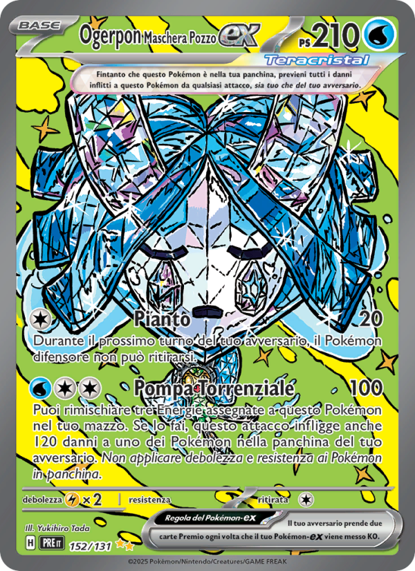 Ogerpon Maschera Pozzo-ex 152/180 — Evoluzioni Prismatiche (Italian Pokémon TCG card)