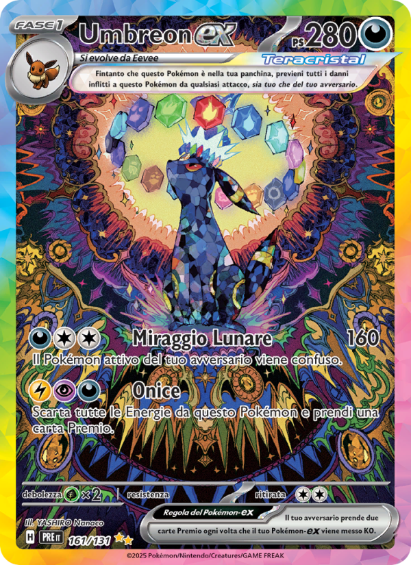 Umbreon-ex 161/180 — Evoluzioni Prismatiche (Italian Pokémon TCG card)