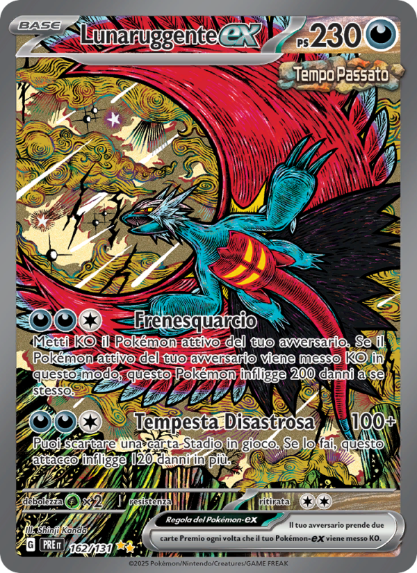 Lunaruggente-ex 162/180 — Evoluzioni Prismatiche (Italian Pokémon TCG card)