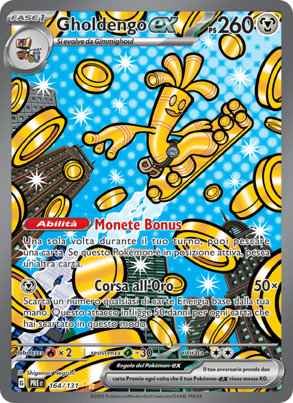 Gholdengo-ex 164/180 — Evoluzioni Prismatiche (Italian Pokémon TCG card)