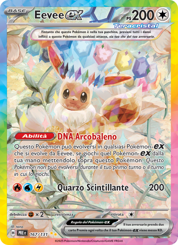 Eevee-ex 167/180 — Evoluzioni Prismatiche (Italian Pokémon TCG card)