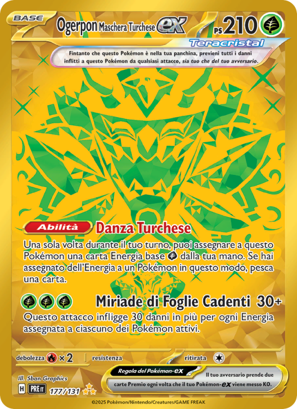 Ogerpon Maschera Turchese-ex 177/180 — Evoluzioni Prismatiche (Italian Pokémon TCG card)