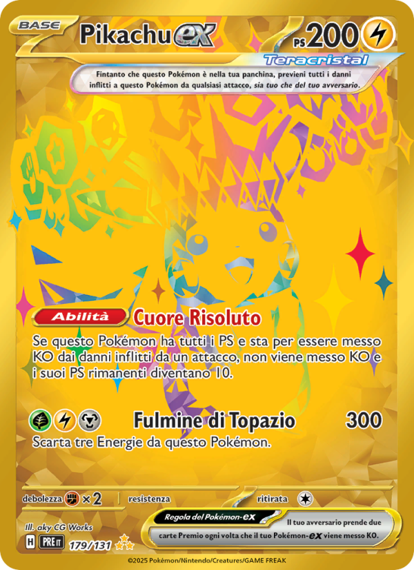 Pikachu-ex 179/180 — Evoluzioni Prismatiche (Italian Pokémon TCG card)