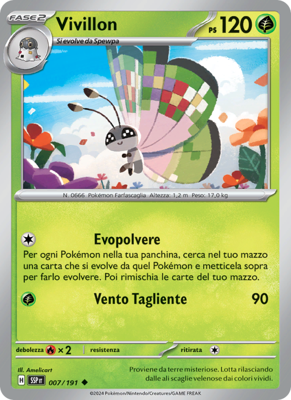 Vivillon 007/252 — Scintille Folgoranti (Italian Pokémon TCG card)
