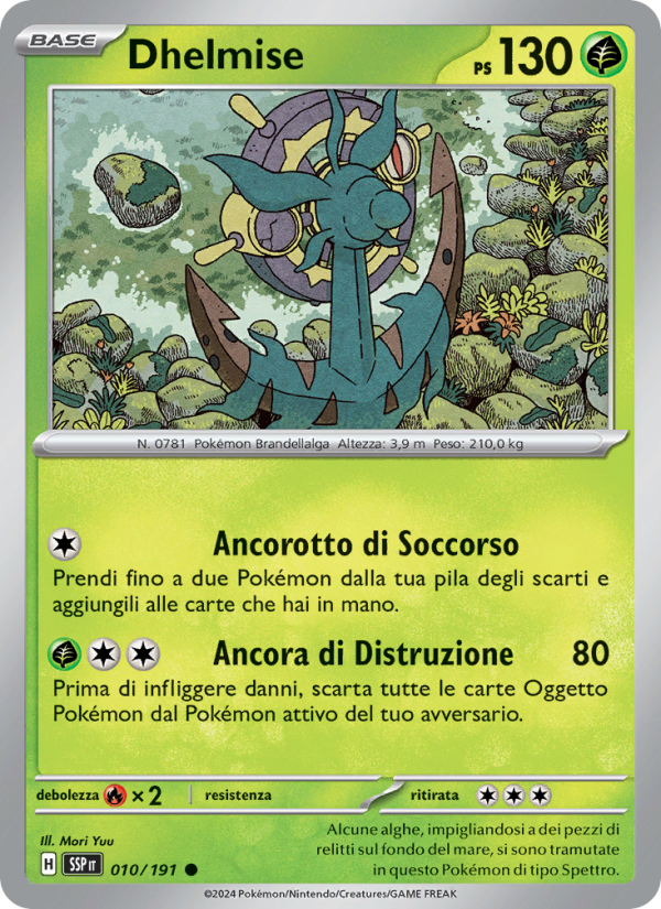 Dhelmise 010/252 — Scintille Folgoranti (Italian Pokémon TCG card)