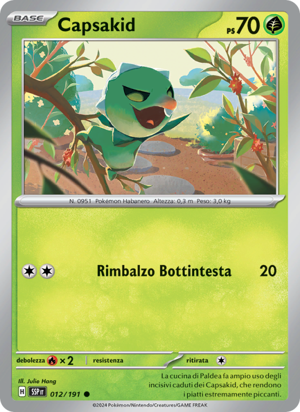 Capsakid 012/252 — Scintille Folgoranti (Italian Pokémon TCG card)
