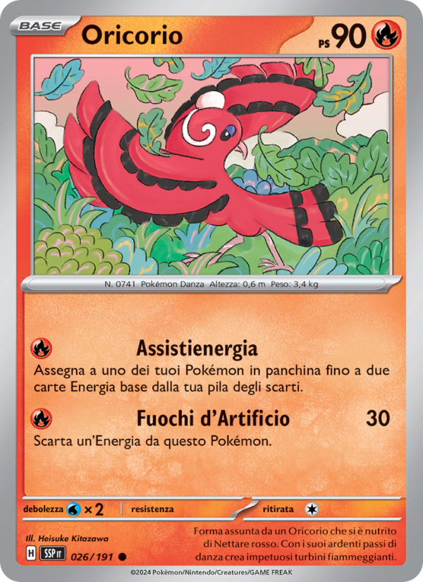 Oricorio 026/252 — Scintille Folgoranti (Italian Pokémon TCG card)