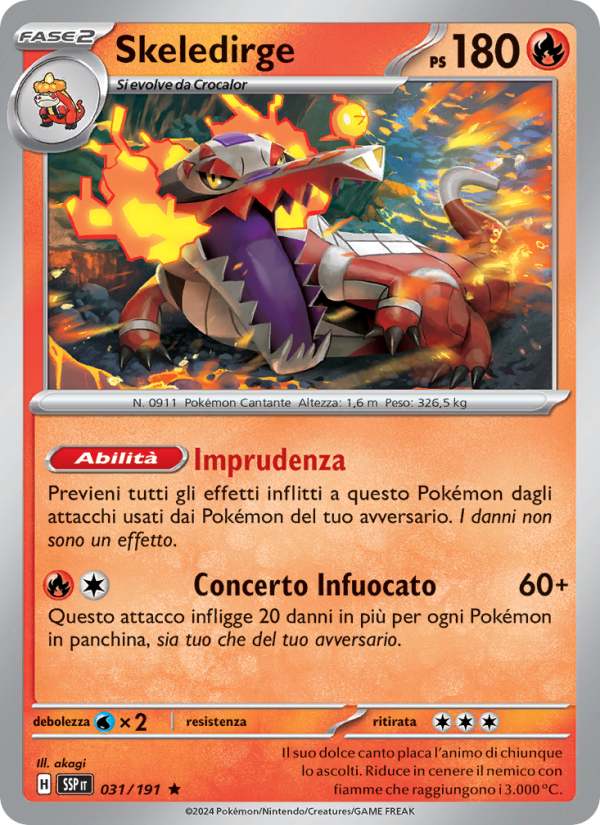 Skeledirge 031/252 — Scintille Folgoranti (Italian Pokémon TCG card)