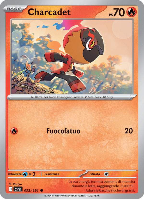 Charcadet 032/252 — Scintille Folgoranti (Italian Pokémon TCG card)