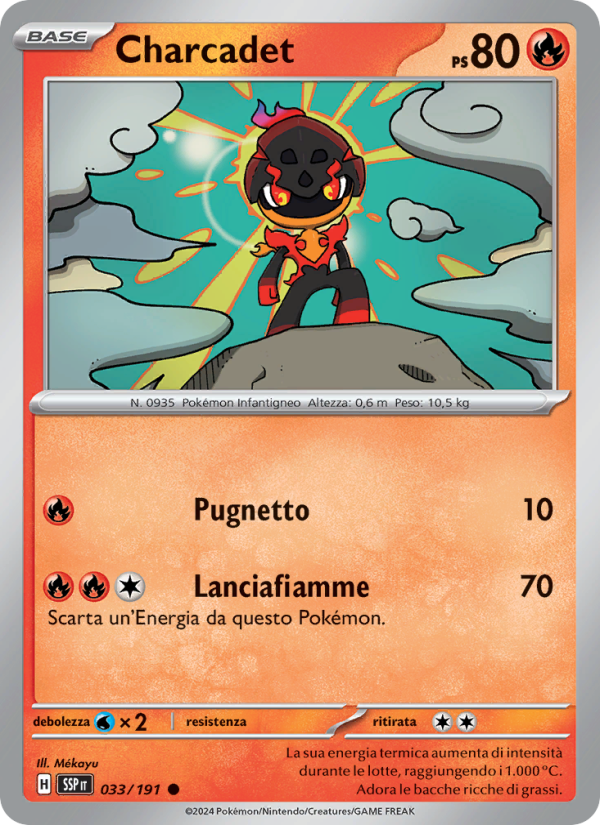 Charcadet 033/252 — Scintille Folgoranti (Italian Pokémon TCG card)
