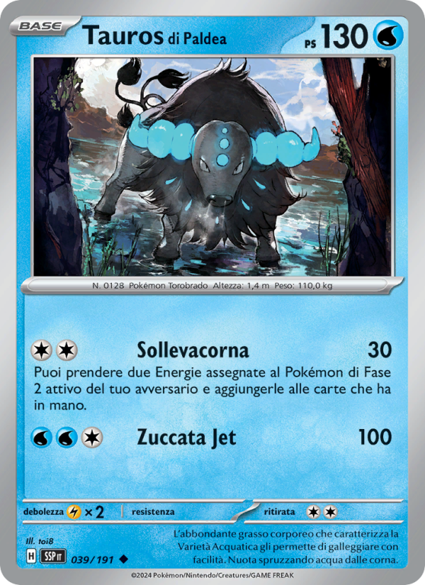 Tauros di Paldea 039/252 — Scintille Folgoranti (Italian Pokémon TCG card)