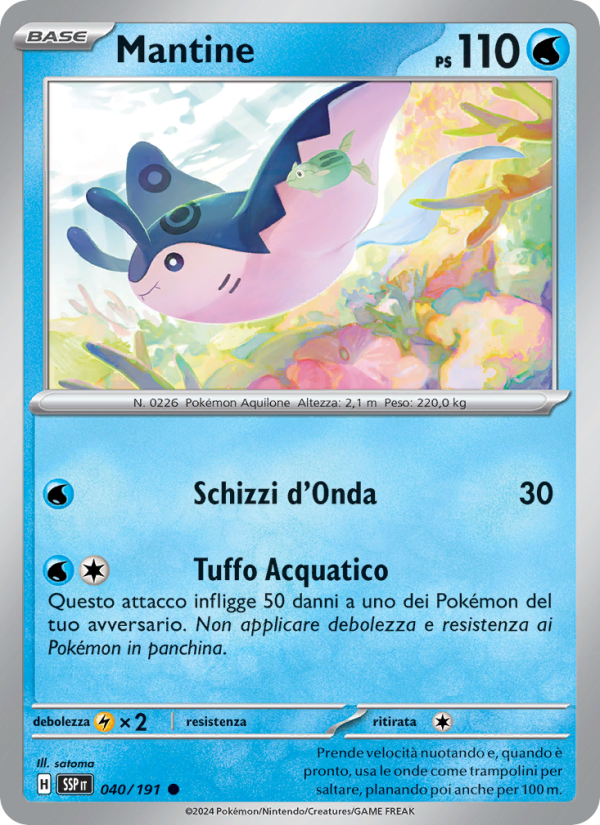 Mantine 040/252 — Scintille Folgoranti (Italian Pokémon TCG card)