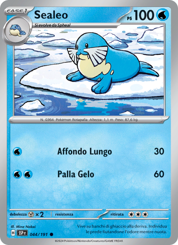 Sealeo 044/252 — Scintille Folgoranti (Italian Pokémon TCG card)