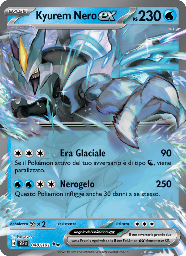 Kyurem Nero-ex 048/252 — Scintille Folgoranti (Italian Pokémon TCG card)