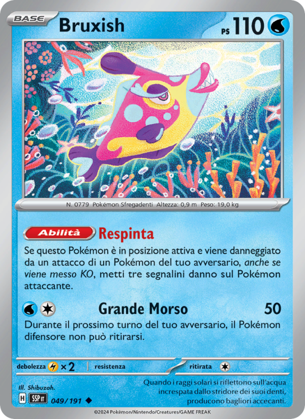 Bruxish 049/252 — Scintille Folgoranti (Italian Pokémon TCG card)