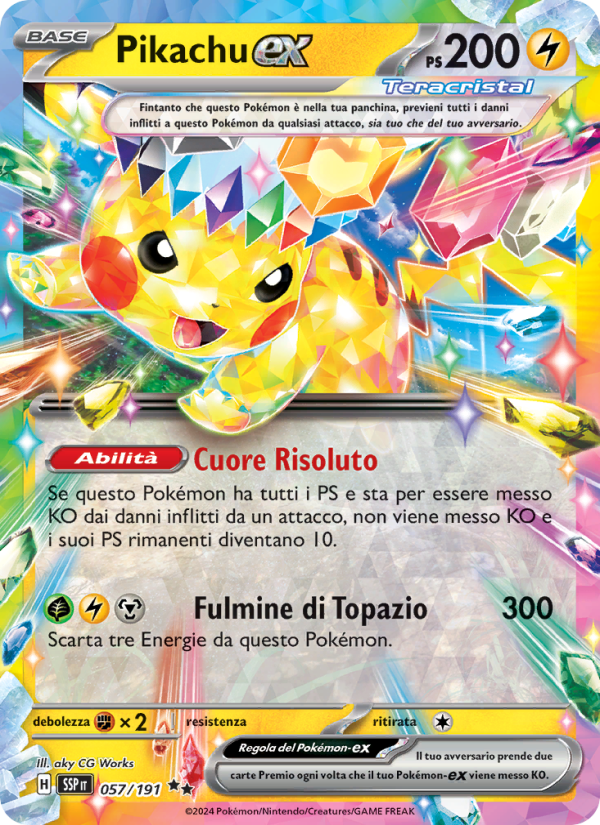 Pikachu-ex 057/252 — Scintille Folgoranti (Italian Pokémon TCG card)
