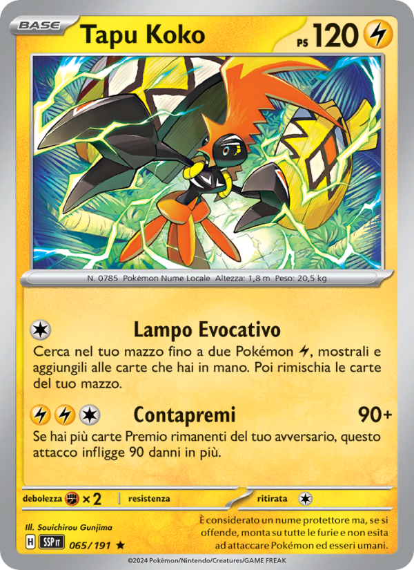 Tapu Koko 065/252 — Scintille Folgoranti (Italian Pokémon TCG card)