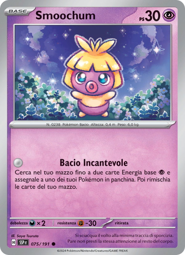 Smoochum 075/252 — Scintille Folgoranti (Italian Pokémon TCG card)