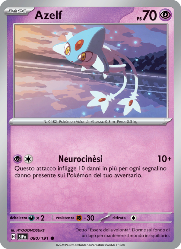 Azelf 080/252 — Scintille Folgoranti (Italian Pokémon TCG card)