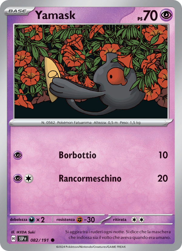 Yamask 082/252 — Scintille Folgoranti (Italian Pokémon TCG card)