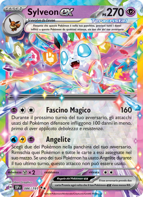 Sylveon-ex 086/252 — Scintille Folgoranti (Italian Pokémon TCG card)