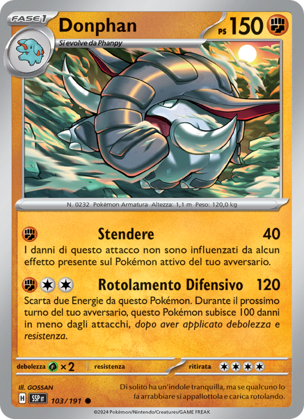 Donphan 103/252 — Scintille Folgoranti (Italian Pokémon TCG card)
