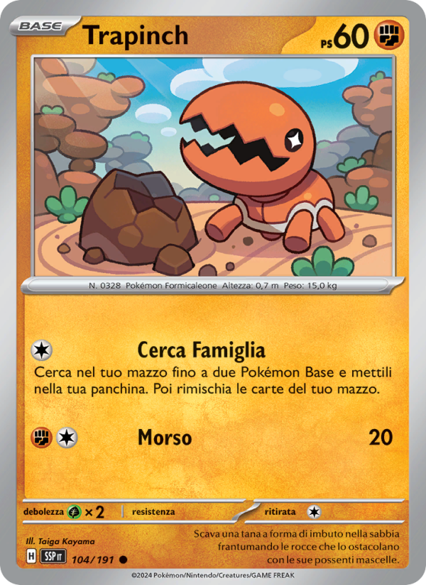 Trapinch 104/252 — Scintille Folgoranti (Italian Pokémon TCG card)
