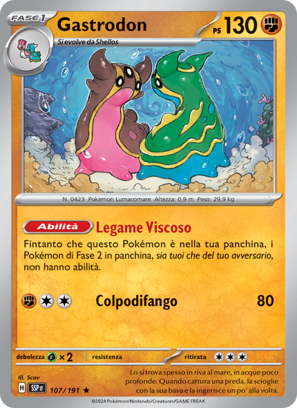 Gastrodon 107/252 — Scintille Folgoranti (Italian Pokémon TCG card)