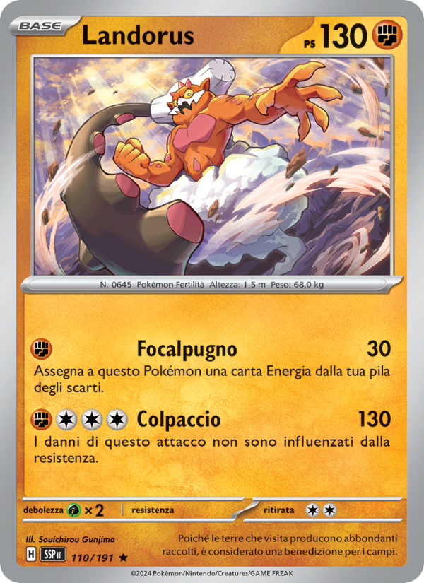 Landorus 110/252 — Scintille Folgoranti (Italian Pokémon TCG card)
