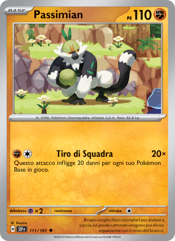Passimian 111/252 — Scintille Folgoranti (Italian Pokémon TCG card)