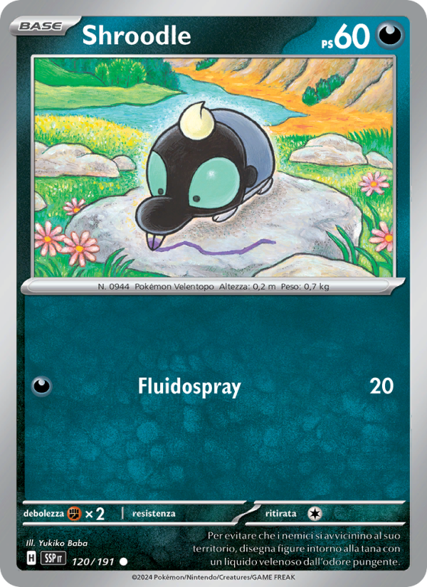 Shroodle 120/252 — Scintille Folgoranti (Italian Pokémon TCG card)