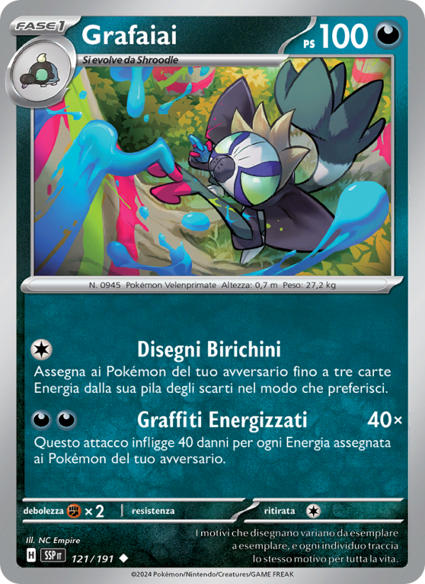 Grafaiai 121/252 — Scintille Folgoranti (Italian Pokémon TCG card)