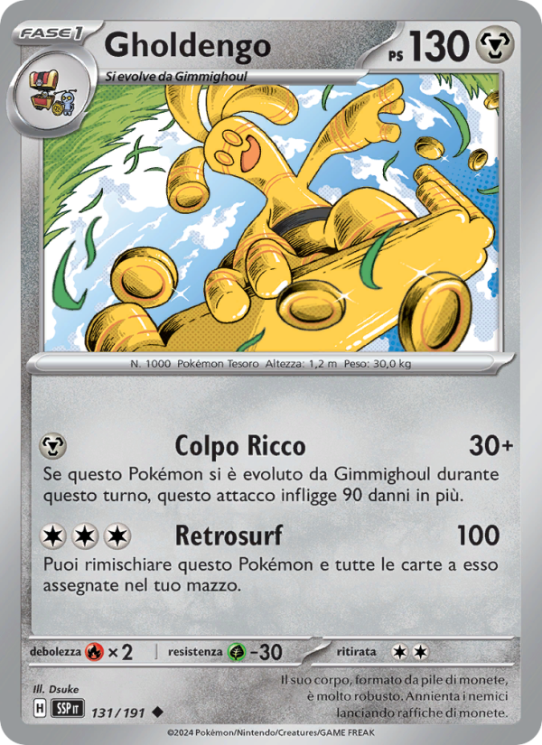 Gholdengo 131/252 — Scintille Folgoranti (Italian Pokémon TCG card)
