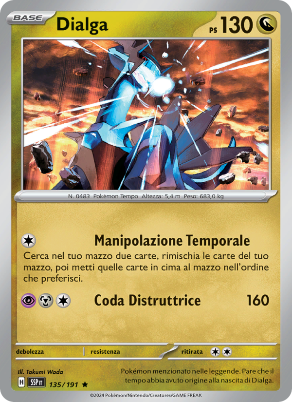 Dialga 135/252 — Scintille Folgoranti (Italian Pokémon TCG card)