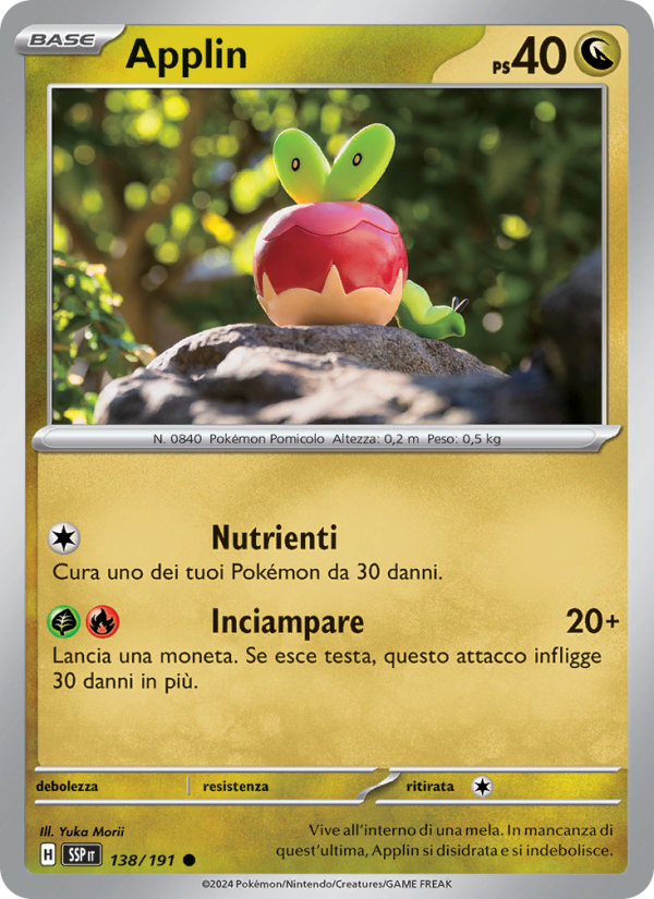 Applin 138/252 — Scintille Folgoranti (Italian Pokémon TCG card)
