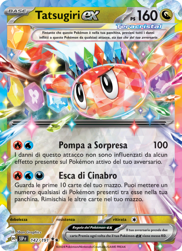 Tatsugiri-ex 142/252 — Scintille Folgoranti (Italian Pokémon TCG card)