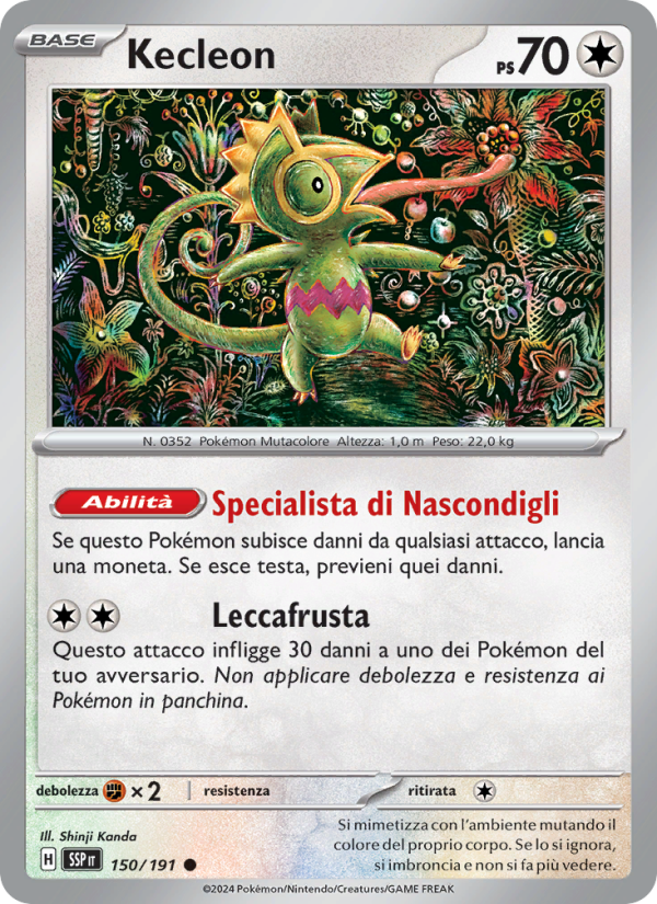 Kecleon 150/252 — Scintille Folgoranti (Italian Pokémon TCG card)
