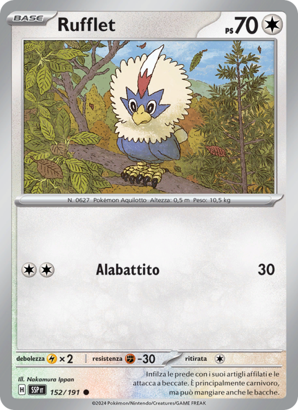 Rufflet 152/252 — Scintille Folgoranti (Italian Pokémon TCG card)