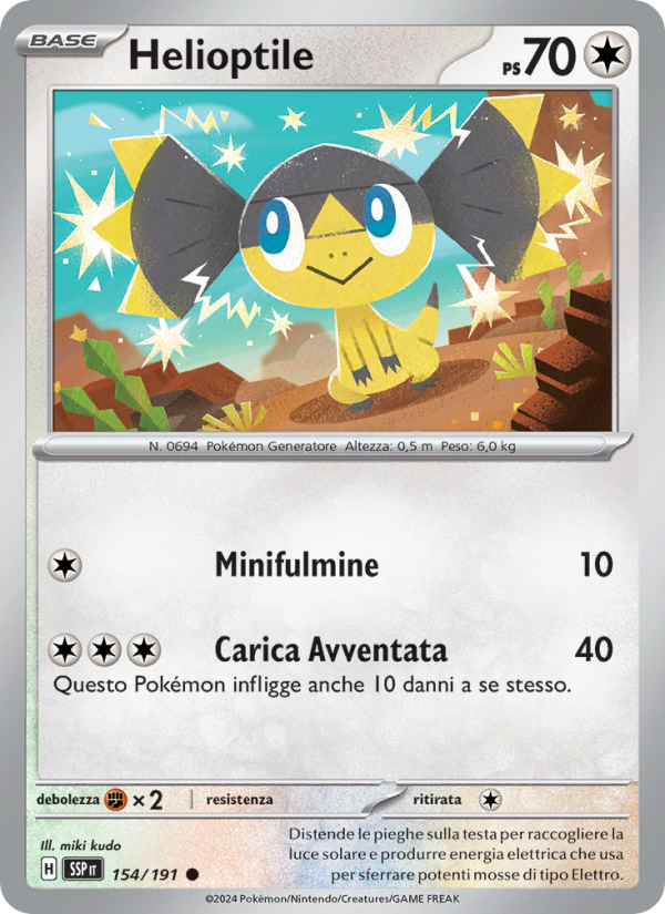 Helioptile 154/252 — Scintille Folgoranti (Italian Pokémon TCG card)