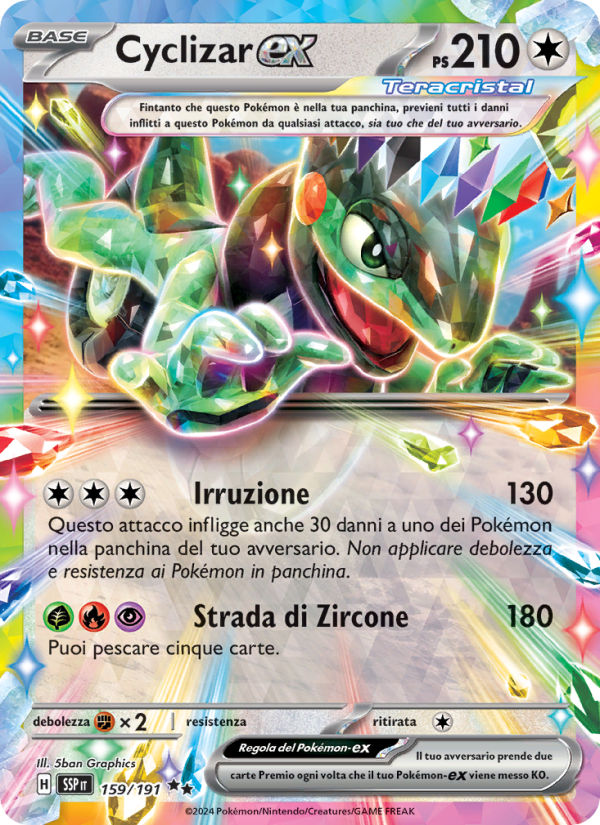 Cyclizar-ex 159/252 — Scintille Folgoranti (Italian Pokémon TCG card)