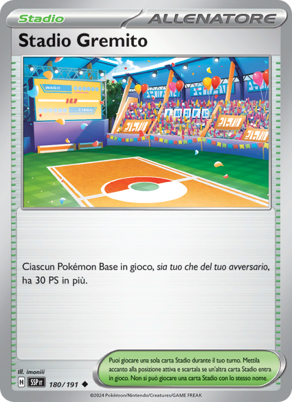 Stadio Gremito 180/252 — Scintille Folgoranti (Italian Pokémon TCG card)