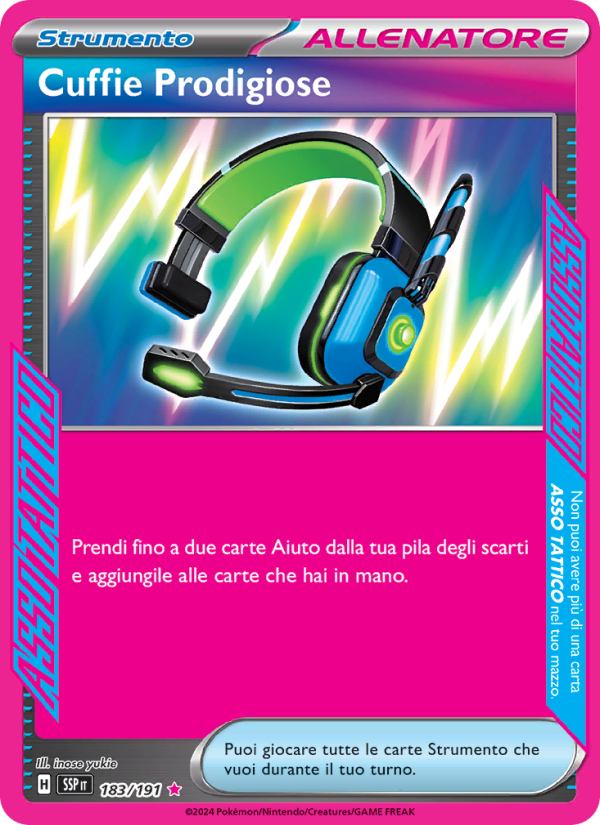 Cuffie Prodigiose 183/252 — Scintille Folgoranti (Italian Pokémon TCG card)