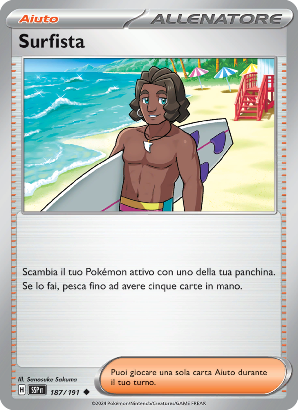 Surfista 187/252 — Scintille Folgoranti (Italian Pokémon TCG card)
