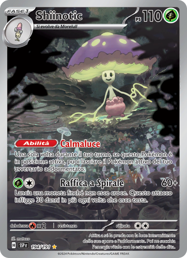 Shiinotic 194/252 — Scintille Folgoranti (Italian Pokémon TCG card)