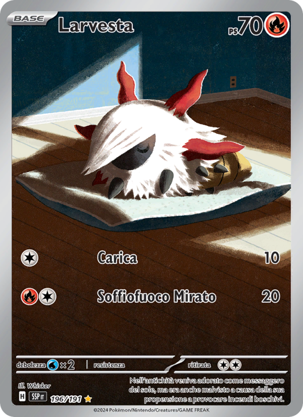 Larvesta 196/252 — Scintille Folgoranti (Italian Pokémon TCG card)