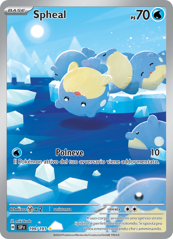 Spheal 199/252 — Scintille Folgoranti (Italian Pokémon TCG card)