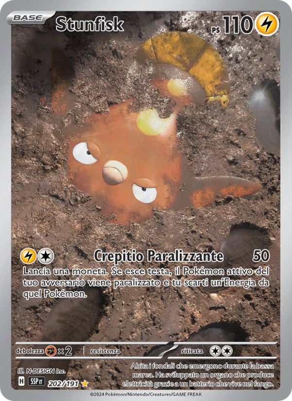 Stunfisk 202/252 — Scintille Folgoranti (Italian Pokémon TCG card)