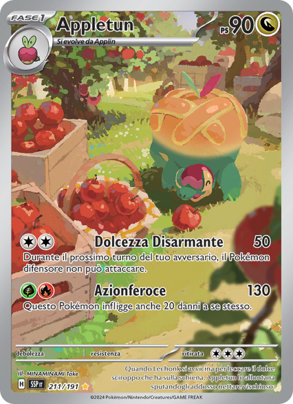 Appletun 211/252 — Scintille Folgoranti (Italian Pokémon TCG card)