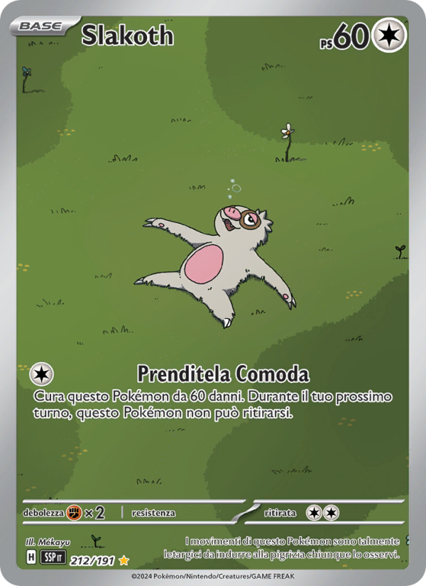 Slakoth 212/252 — Scintille Folgoranti (Italian Pokémon TCG card)